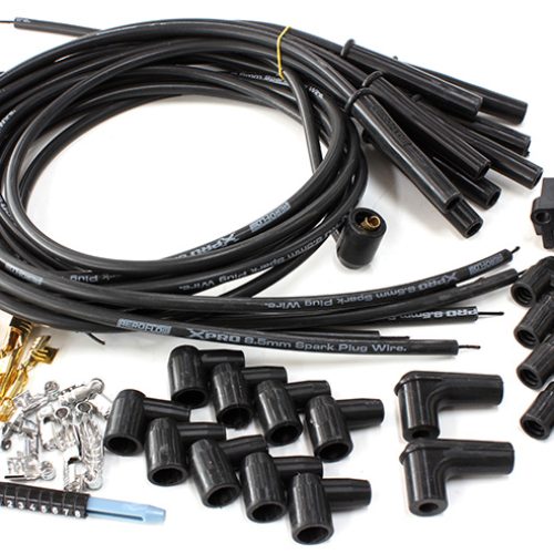 UNIVERSAL BLACK 90 DEG. SPARK PLUG LEADS POINTS & HEI