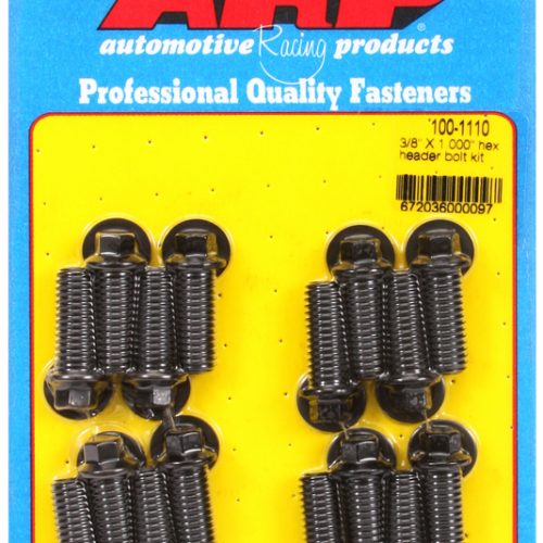 HEADER BOLTS, BLACK, HEX (16) 3/8″-16 x 1.00″, 5/16″ WRENCH