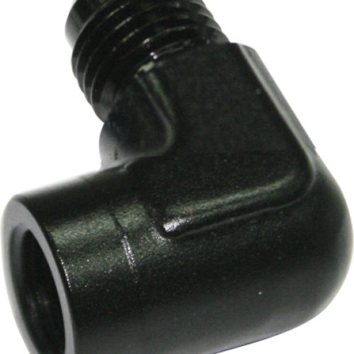90 Deg adaptor 1/8 NPT to -4 Black
