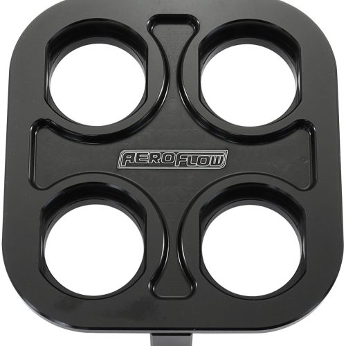 BILLET BULKHEAD PLATE 4 PORT  SQUARE MODULAR UNIVERSAL BLACK