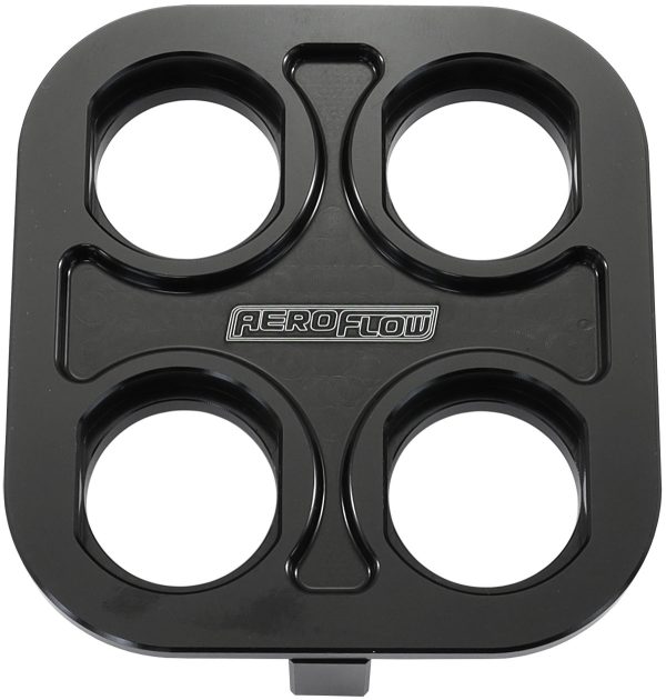 BILLET BULKHEAD PLATE 4 PORT  SQUARE MODULAR UNIVERSAL BLACK