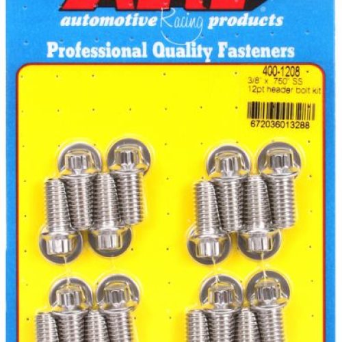 ARP 12PT HEADER BOLTS,S/LESS  (16) 3/8 .7500UHL 12PT
