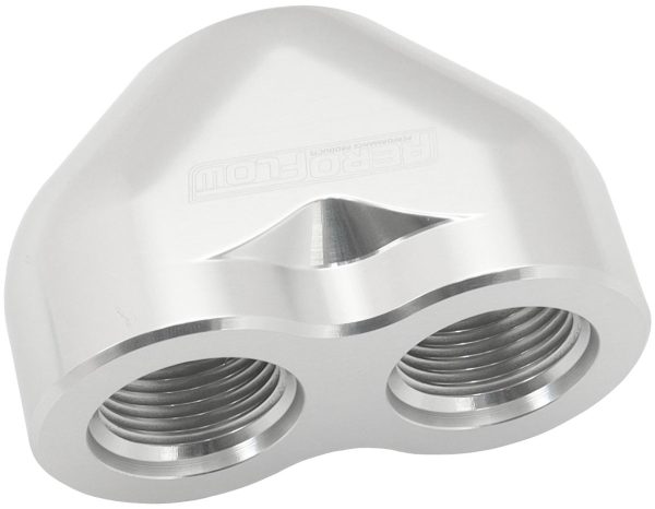 AEROFLOW -16AN TO 2 x -12AN   FEMALE ORB U BLOCK SILVER