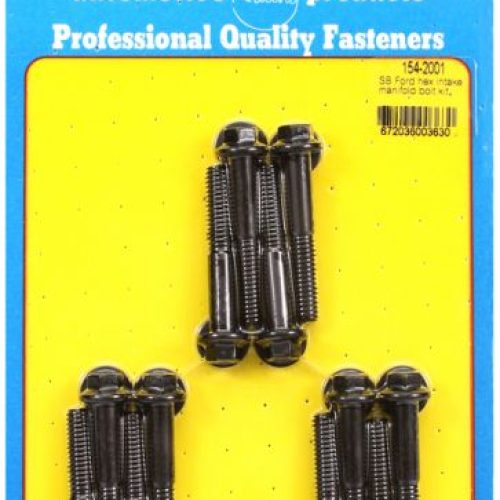SB FORD 289 302 351W INTAKE   BOLTS BLK HEX