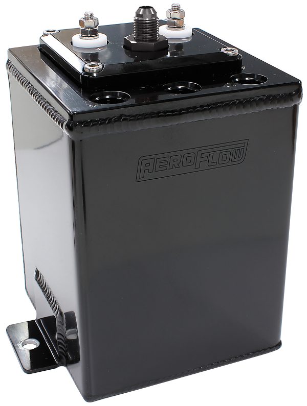 SINGLE PUMP SURGE TANK        SUITS 40mm FUEL PUMPS BLACK
