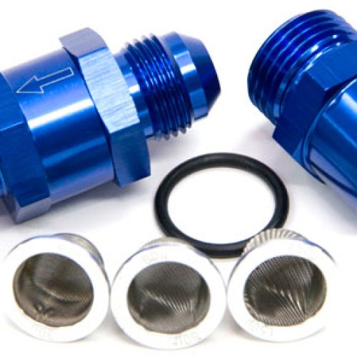-6AN INLINE FUEL & OIL FILTER BLUE 3 X FILTER 30,80,150 MICR