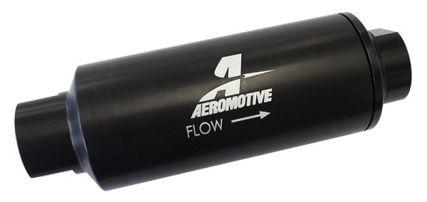 BLACK PRO SERIES -12AN INLINE FUEL FILTER. 40 MICRON S/S