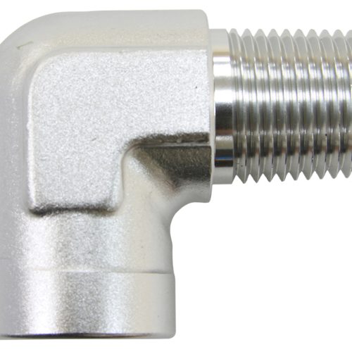 90 Deg Female – Male Elbow 3/8 NPT Silver