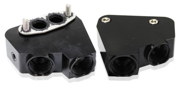 LS OIL COOLER ADAPTER -10ORB  PORTS BLACK vt-vz use 64-2184