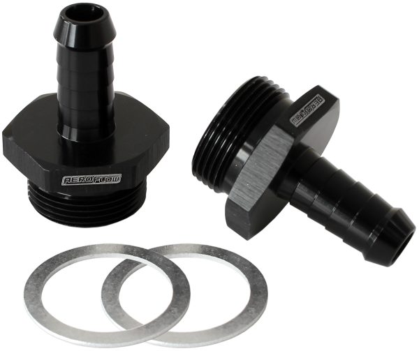 HOLLEY INLET FITTING 3/8" BARBBLACK 7/8" X 20 TO 3/8" BARB
