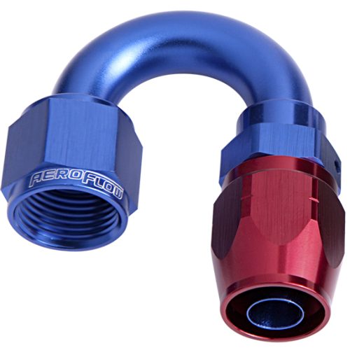 ALLOY 180 DEG HOSE END -16AN  BLUE CUTTER STYLE FULL SWIVEL