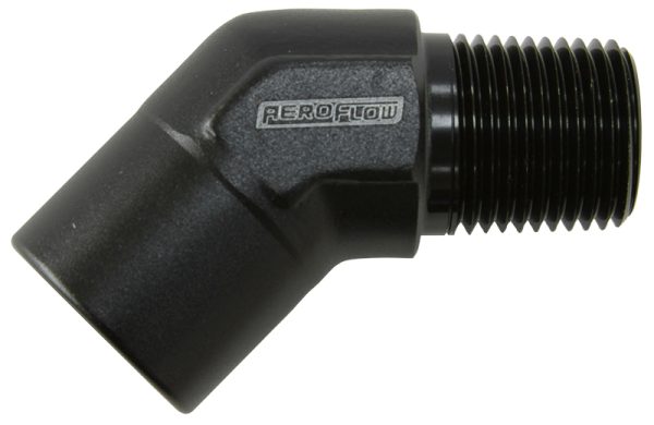 45 Deg Female - Male Elbow 1/8 NPT Black