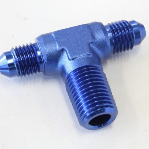 TEE -4AN WITH 1/4″ NPT ON SIDEBLUE AN TEE WITH NPT ON SIDE