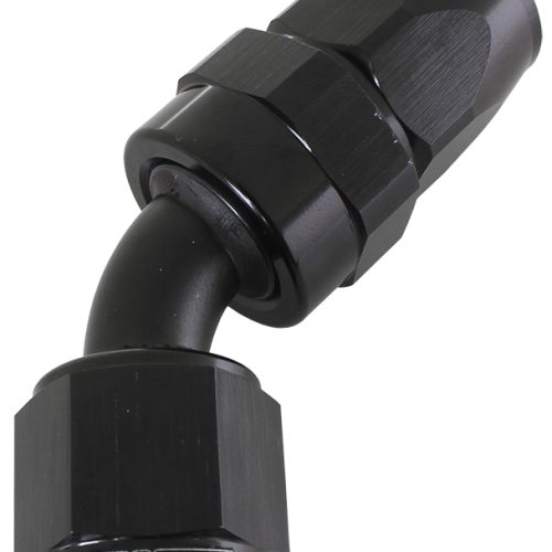 ALLOY 45 DEG HOSE END -12AN   BLACK FULL SWIVEL SUIT TEFLON