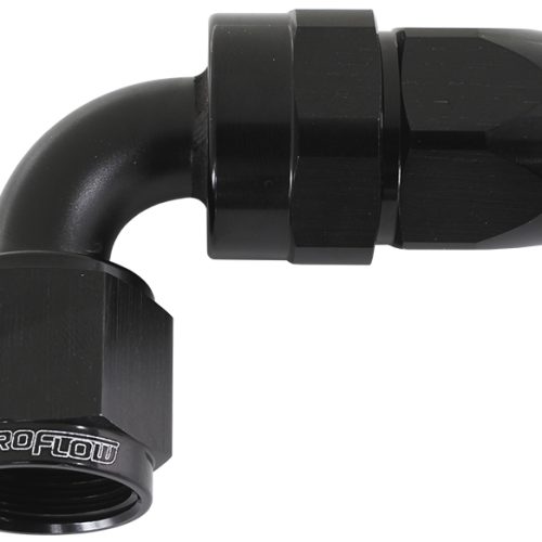 ALLOY 90 DEG HOSE END -3AN    BLACK SWIVEL NUT SUIT TEFLON