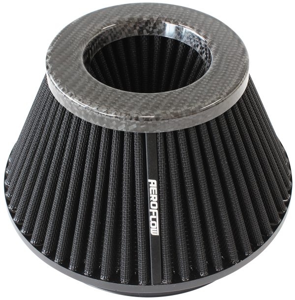 6" CARBON INVERTED TAPERED    7.6 / 4.7" O.D,  4" HIGH BLACK