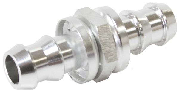 -10 PUSH LOCK BARB JOINER     SILVER 5/8" MALE TO MALE BARB