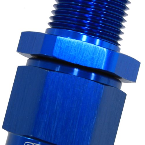 1/4″ NPT TO -8AN FEMALE NUT   BLUE STRAIGHT SWIVEL NUT