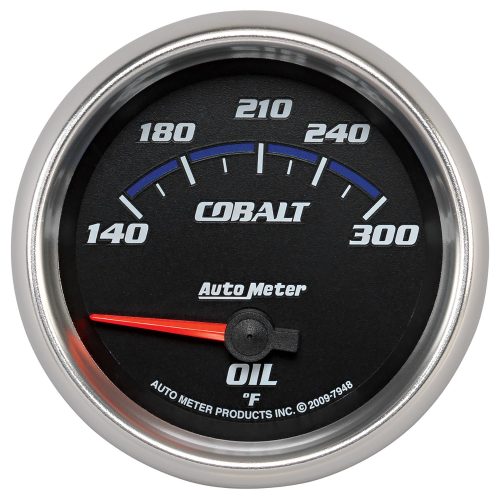COBALT 2-5/8″ OIL TEMP GAUGE  140-300°F, SHORT SWEEP ELECT.