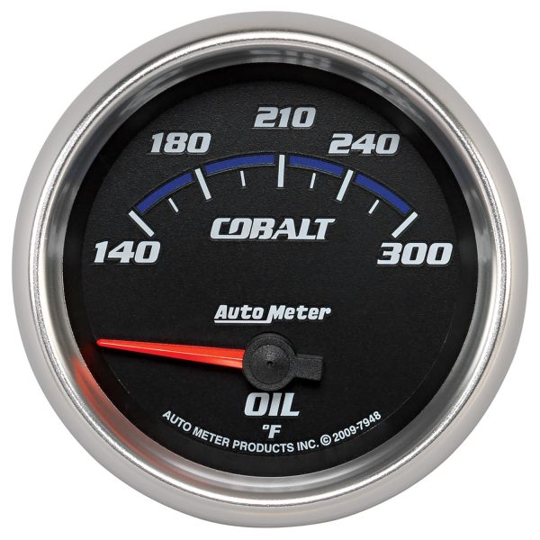 COBALT 2-5/8" OIL TEMP GAUGE  140-300°F, SHORT SWEEP ELECT.