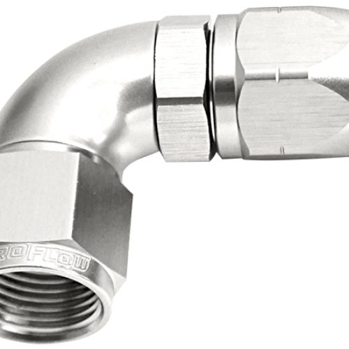 ALLOY 90 DEG HOSE END -10AN   SILVER CUTTER STYLE FUL SWIVEL