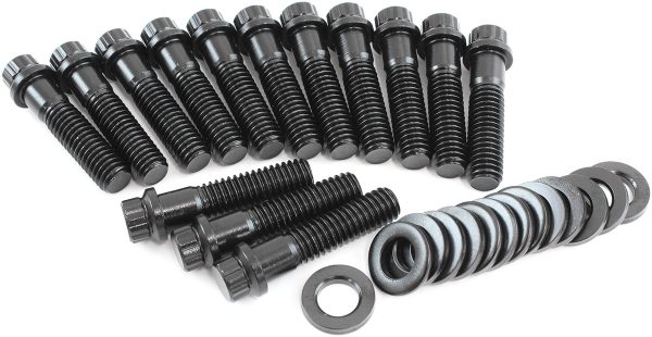 HOLDEN V8 INTAKE BOLTS BLACK  12 POINT 253 308 304 PACK 14