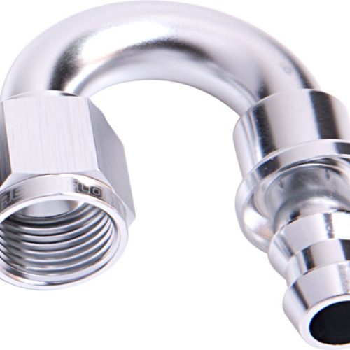 180 DEG PUSH LOCK END -12AN   SILVER NO CLAMP REQUIRED