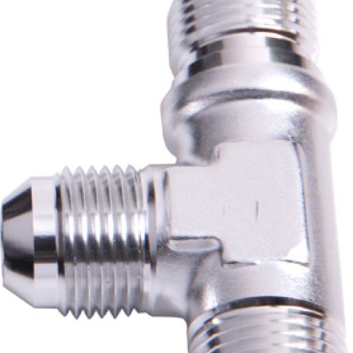 MALE -10AN TEE BULKHEAD ON RUNSILVER MALE -10AN,NUT SEPERATE