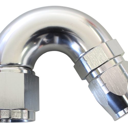 STEPPED 150 DEG HOSEEND -6 HOSTO -8AN REDUCER HOSE END SILVE