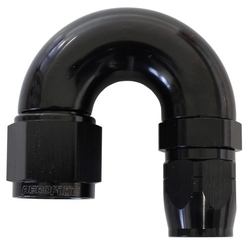 STEPPED 180 DEG HOSEEND -8 HOSTO -10AN REDUCER HOSE END BLAC