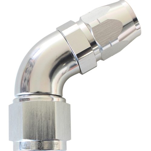 ALLOY 60 DEG HOSE END -6 HOSE TO -8 REDUCER HOSE END SILVER