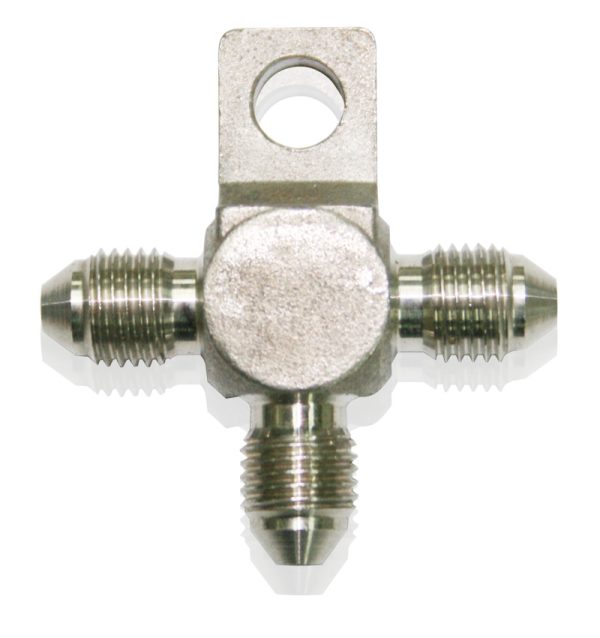 STAINLESS -3AN TEE WITH MOUNT STAINLESS WITH MOUNT HOLE