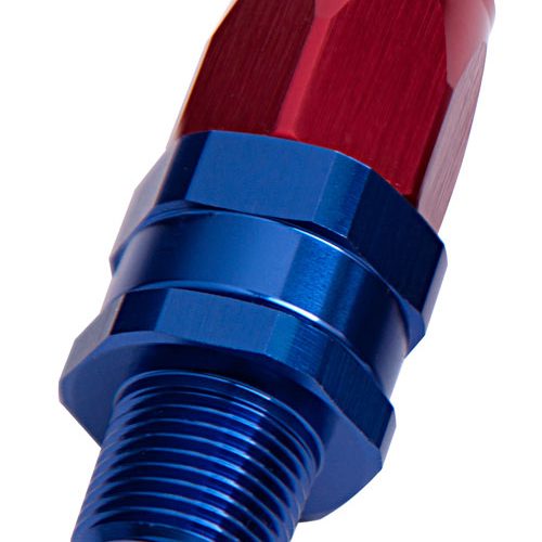 MALE 1/4″ NPT STRAIGHT TO -6ANBLUE FULL SWIVEL STRAIGHT