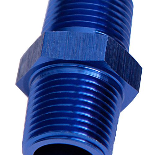 MALE COUPLER 1/8″ NPT         BLUE MALE TO MALE