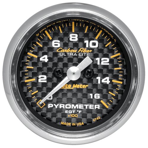 CARBON FIBER 2-1/16 PYROMETER 0-1600°F, FS ELECT, 10′ PROBE
