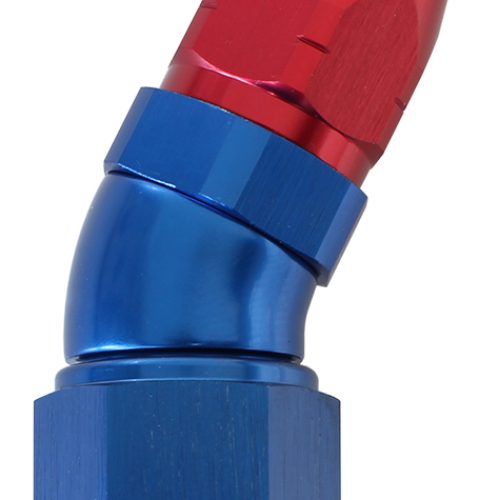 ALLOY 30 DEG HOSE END -8 HOSE TO -10AN REDUCER HOSE END BLUE