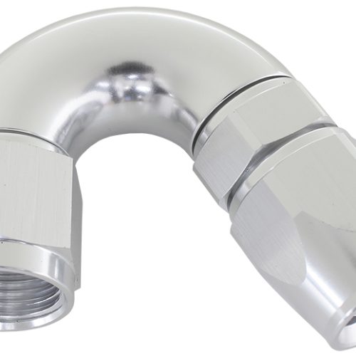 150 DEG -10AN FULL FLOW TEFLONHOSE END SILVER 1 PIECE FULLFL