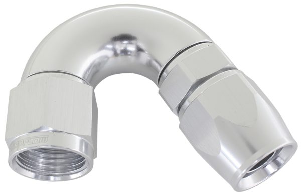 150 DEG -10AN FULL FLOW TEFLONHOSE END SILVER 1 PIECE FULLFL
