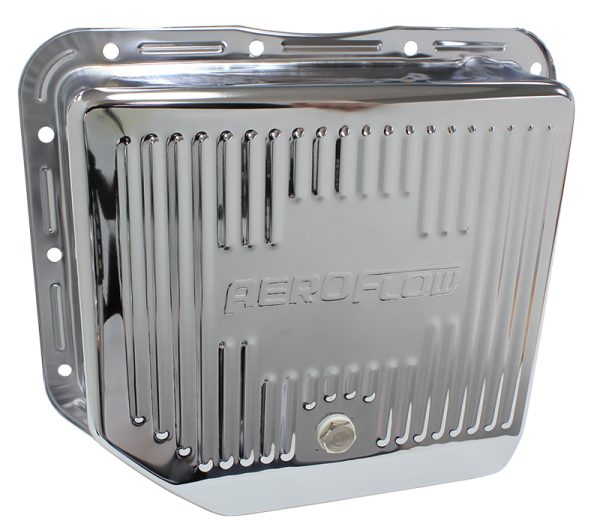 TH350 DEEP TRANSMISSION PAN   CHROME W/ DRAIN PLUG