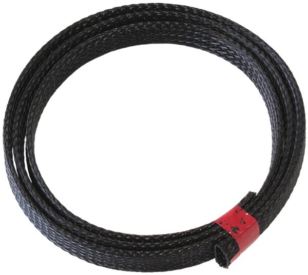 1/2" 1 METER HEAT FLEX BRAID  BLACK TIGHT WEAVE HIGH COVERAG