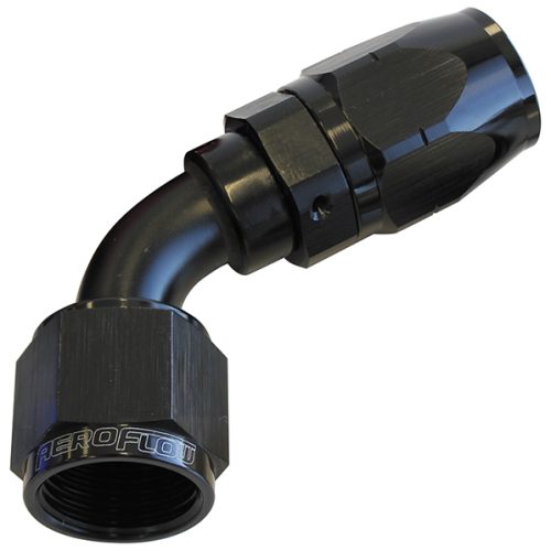 ALLOY 60 DEG HOSE END -6AN    BLACK CUTTER STYLE FULL SWIVEL