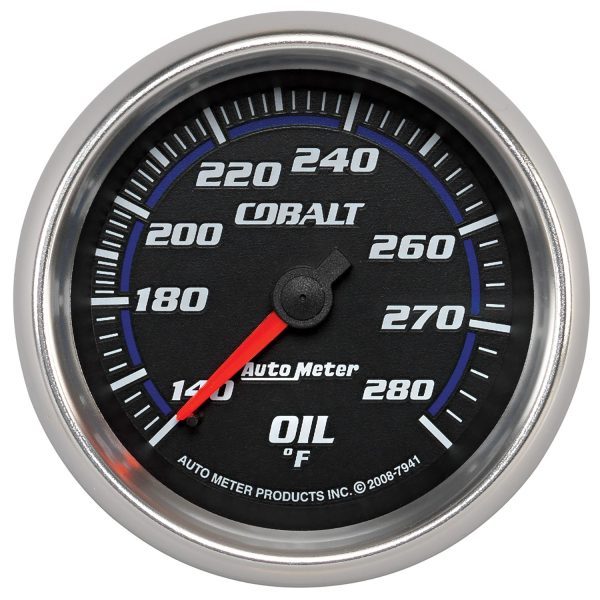 COBALT 2-5/8" OIL TEMP GAUGE  140-280°F, MECHANICAL, 6FT