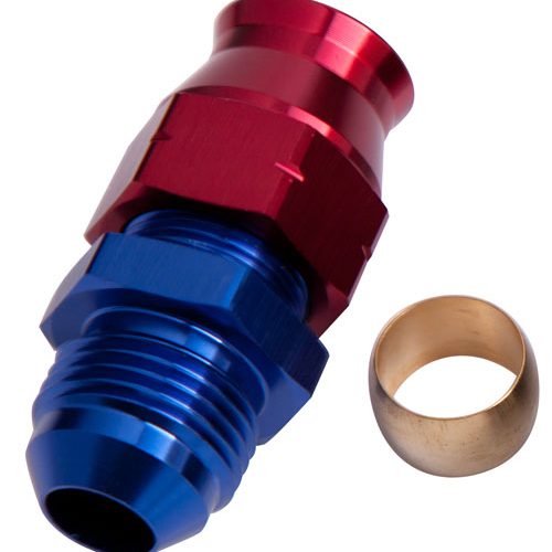 3/4″   HARD LINE TO -12AN MALEADAPTER BLUE w/ OLIVE