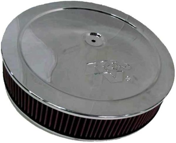 14 X 3 AIR FILTER ASSEMBLY    5-1/8 NECK,FLAT BASE,CHROME