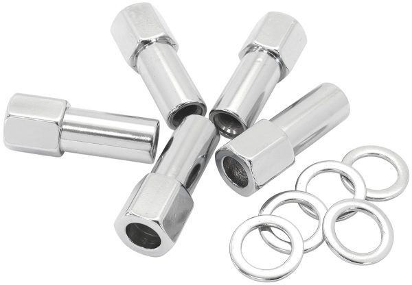 1.38 SHANK OPEN NUTS M12x1.25 CHROME M12 x 1.25mm WHEEL (5)