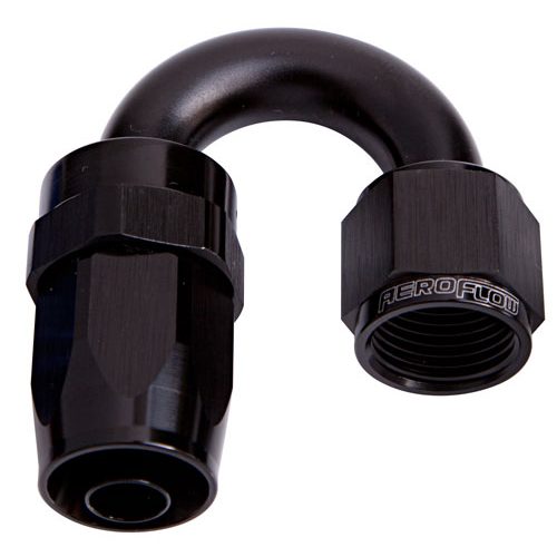 -6AN TAPER SERIES 180 DEGREE  HOSE END BLACK