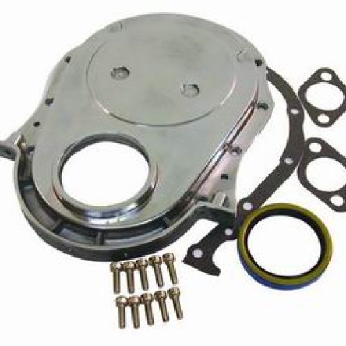 ALUMINIUM TIMING COVER, BBC   POLISHED WITH BOLTS & GASKETS