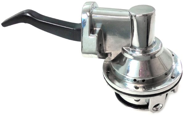 MECHANICAL FUEL PUMP, FORD FE CHROME, 80GPH, 1/4" NPT IN/OUT