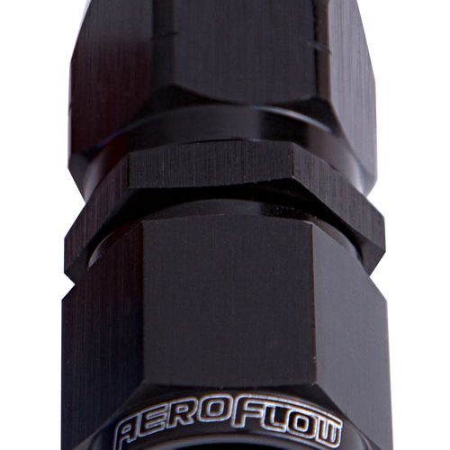 ALLOY STRAIGHT HOSE END -6AN  BLACK CUTTER STYLE SWIVEL NUT