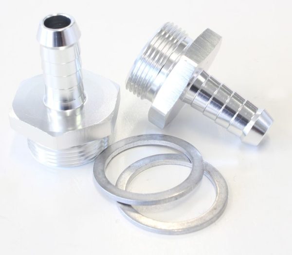 HOLLEY INLET FITTING 3/8" BARBSILVER 7/8" X 20 TO 3/8" BARB
